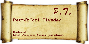 Petróczi Tivadar névjegykártya