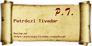 Petróczi Tivadar névjegykártya
